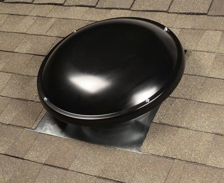 GAF Master Flow 1000 CFM Round Galvanized Power Roof Vent Fan in Black