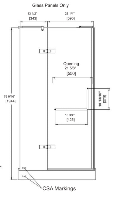 OVE Decors Savannah Brushed Nickel 38-in to 40-in x 74-in Frameless Hinged Shower Door
