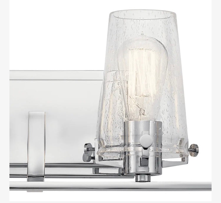Alton Vanity Light Clear Seeded Glass Polished Chrome (New)