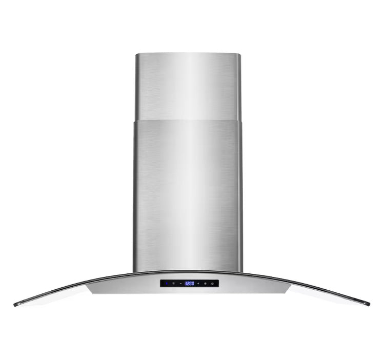 Cosmo 36 in. Vista Collection Ductless Wall Mount Range Hood, Touch Controls, Stainless Steel (New)