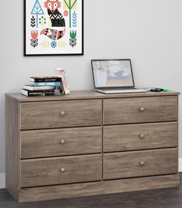 Prepack - Drift Gray 6 Drawer Dresser (NEW)