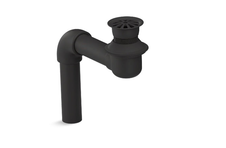 Bathroom sink offset drain with open strainer (new)