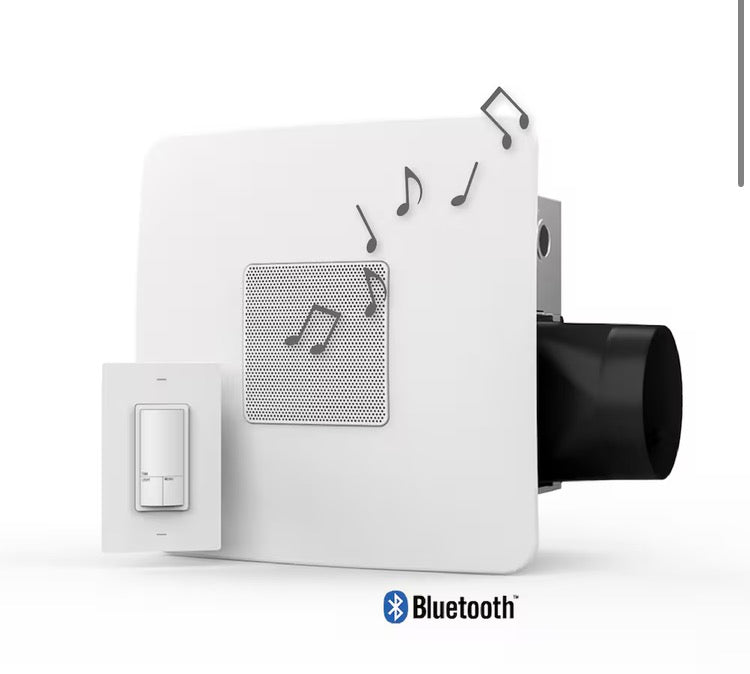 ReVent 80 CFM Ceiling Easy Roomside Installation Bathroom Exhaust Fan with Bluetooth Speaker