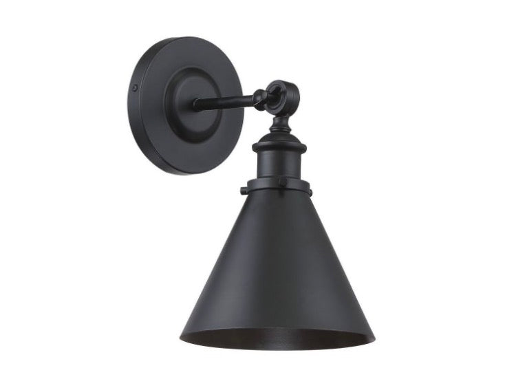Glenn 1-LightSavoy House Adjustable Wall Sconce in Matte Black (new)