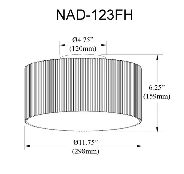 Dainolite Nadine 1 Light 11.75" Dia.Flush Mount - Aged Brass new