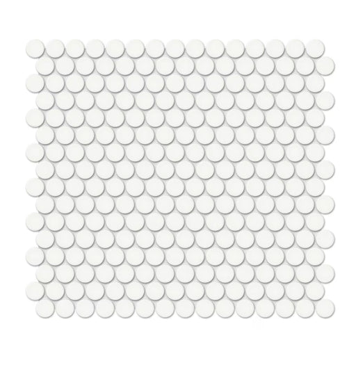 Anatolia 3/4-inch Soho Canvas White Penny Round Matte Porcelain Mosaic Tile (9.69 sq.ft. / case)