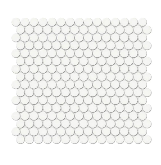 Anatolia 3/4-inch Soho Canvas White Penny Round Matte Porcelain Mosaic Tile (9.69 sq.ft. / case)