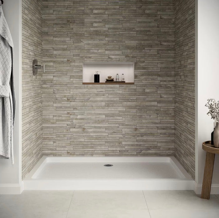 Streamline NT-124-60WH-AL 60 in. x 36 in. Alcove Acrylic Shower Base with Center Drain, Drain Included (New)