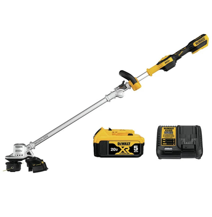 DEWALT 20V MAX Lithium-Ion Cordless Brushless 14-inch Folding String Trimmer with 5Ah Battery and Charger (heavily used)
