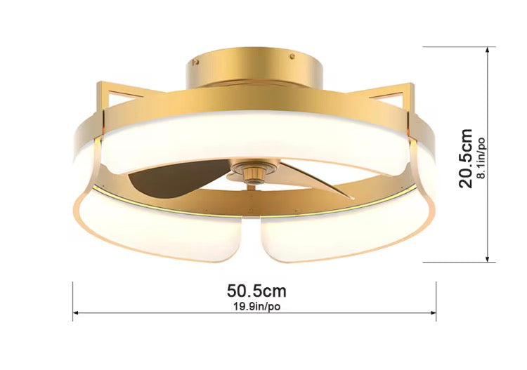 Chitral 20-inch Indoor DC Motor Gold Plated Ceiling Fan with Dimmable Integrated LED & Remote (NEW)