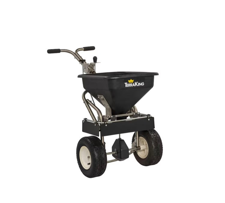 TerraKing 70lb Capacity Commercial Push Spreader, 14,000 square foot coverage