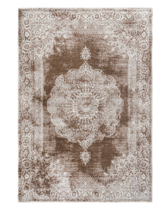 JONATHAN Y Rosalia Cottage Medallion Cream/Brown 5 ft. x 8 ft. Area Rug (New)