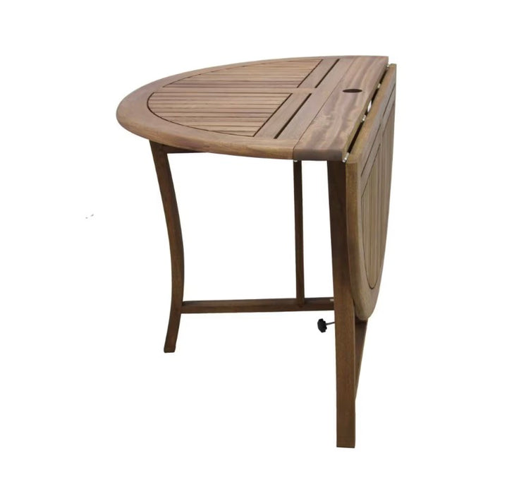 Outdoor Interiors 43 inch Round Folding Eucalyptus Dining Table