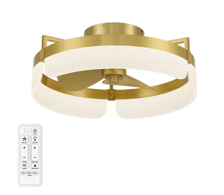 Chitral 20-inch Indoor DC Motor Gold Plated Ceiling Fan with Dimmable Integrated LED & Remote (NEW)