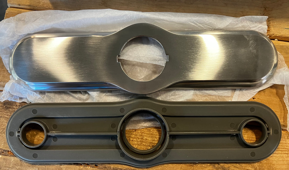 3-Hole Kitchen Faucet Escutcheon in Vibrant Stainless
