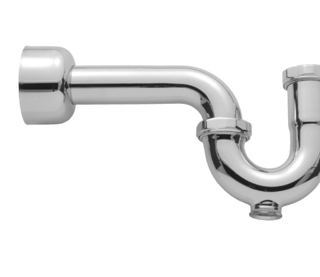 P Trap with 1 ½" Round Box Escutcheon and Clean Out Plug in matte black (new)