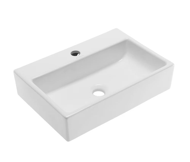 Swiss Madison Claire 20 inch Rectangle Ceramic Vessel Sink in White (new)
