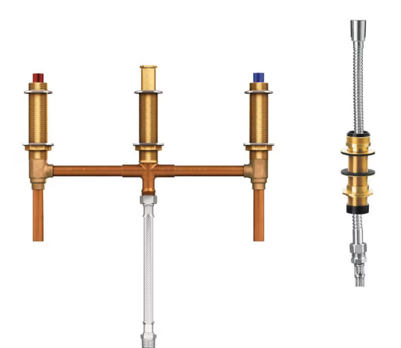 MOEN 2-Handle 4-Hole Roman Tub Fixed Rough-In Valve with Shower Diverter - 1/2-inch CC Connection (new)