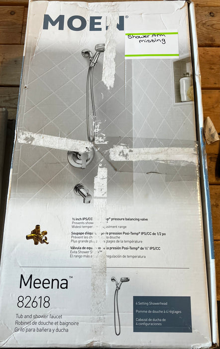 MOEN Meena 1 Handle Tub Shower in Chrome (Open Box) (Missing Shower Arm)