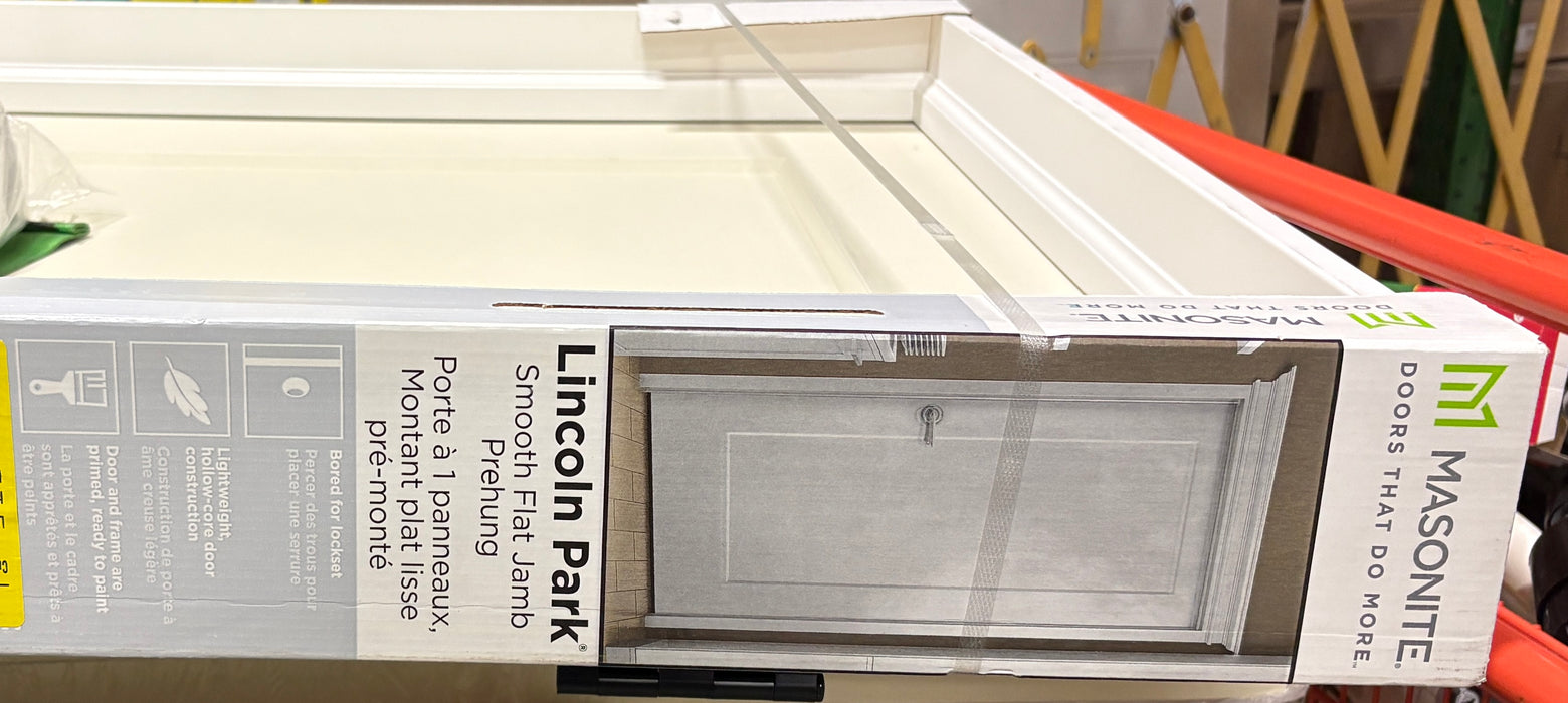 Masonite Lincoln Park 32-inch x 80-inch x 4 9/16-inch Coco Malt 1-Panel Solid Core Single Prehung Door RH (NEW)