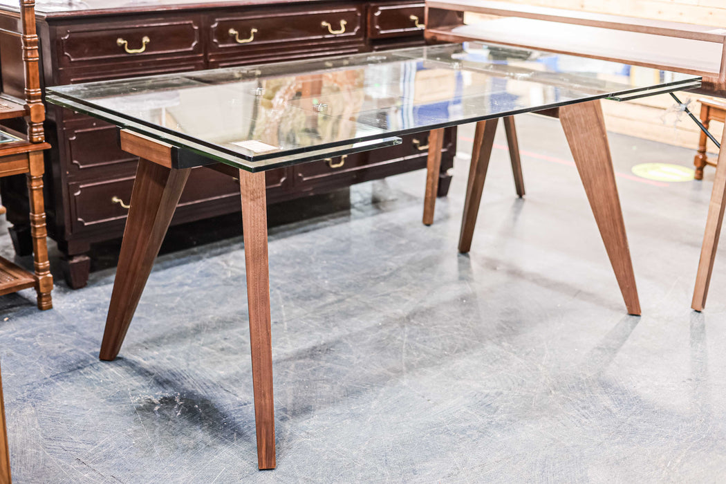 Glass Top Extension Dining Table