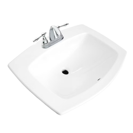 Galla Rectangular Drop-In Bathroom Sink in White (New)