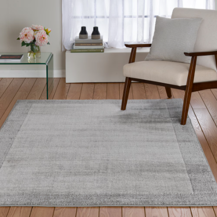 Golden Gleam Border Beige/Grey 8 ft. x 10 ft. Indoor Area Rug