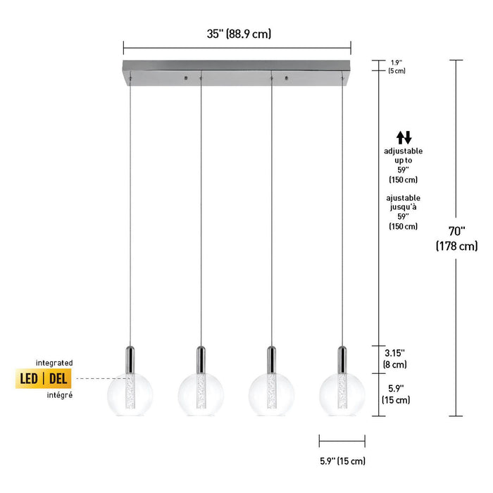 Alicia 4-Light Pendant Integrated LED Pendant