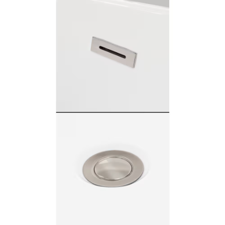 Wyndham Collection Grayley 60 inch Alcove Bathtub in White with Right-Hand Drain and Overflow Trim in Brushed Nickel (New)