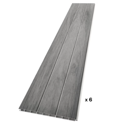 Creative Surfaces® 6' x 6' Vinyl Woodgrain Fence Panel Hazy Grey (Unassembled) (New)
