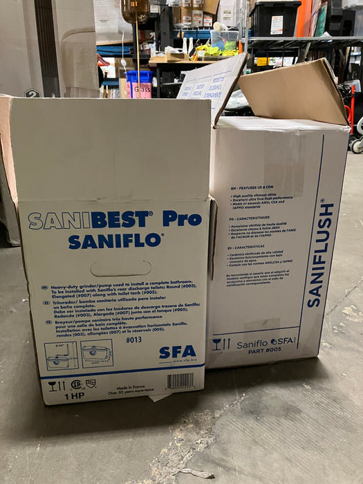 Saniflo SFA Saniaccess2 Macerator Pump 2-Piece 4.8 LPF Single Flush Elongated Standard Toilet in White Combo