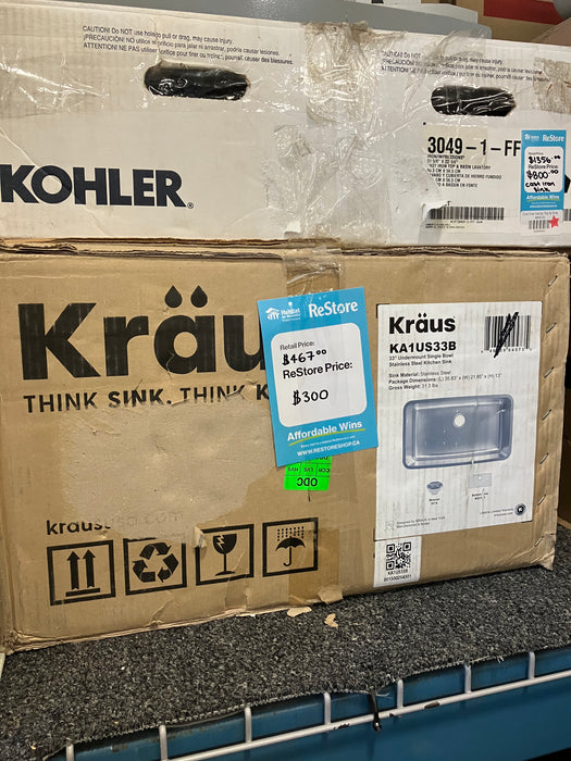 Kraus Stainless Steel Undermount Sink (new)