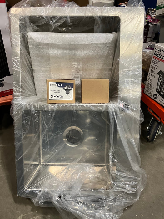 Karran 33 inch Top Mount Double Equal Bowl Stainless Steel Kitchen Sink Kit