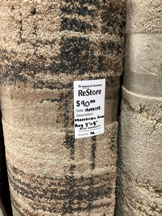 5’ x 8’ Beige Moroccan Rug