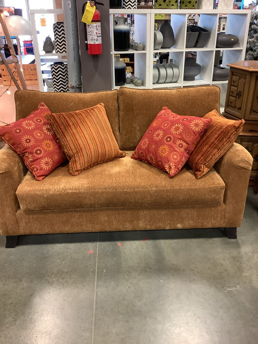 Tan Two Seater Sofa w/ Four Cushions (USED)