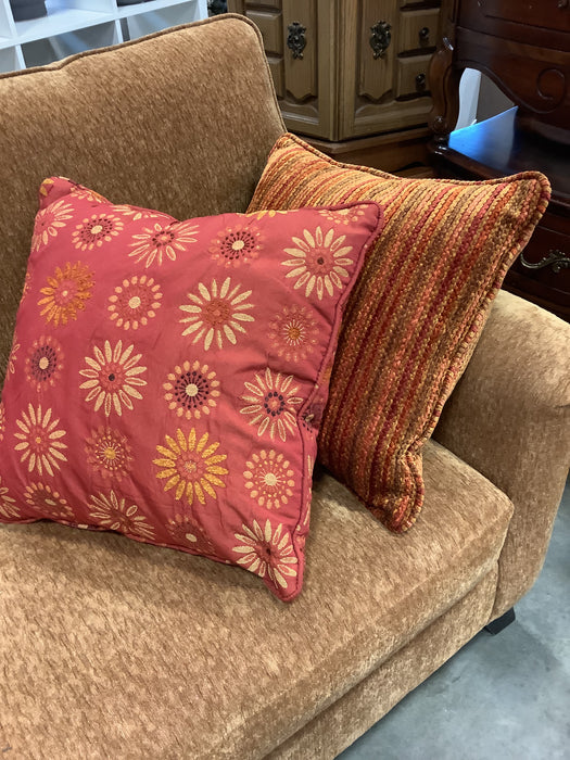 Tan Two Seater Sofa w/ Four Cushions (USED)