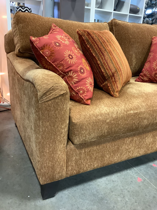 Tan Two Seater Sofa w/ Four Cushions (USED)