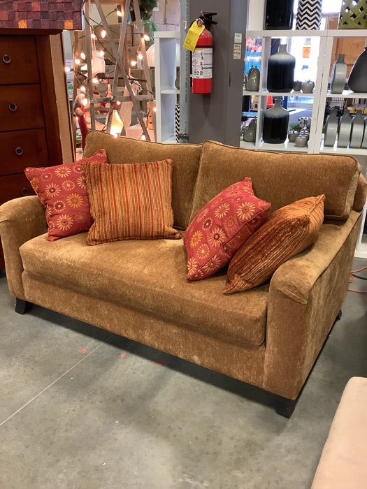 Tan Two Seater Sofa w/ Four Cushions (USED)