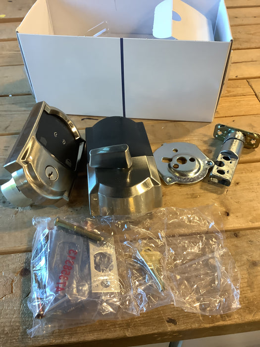 Schlage Encode Plus Electronic Smart lock Wifi Deadbolt Camelot Satin Nickel with Apple Home Key * Missing reinforcement plate