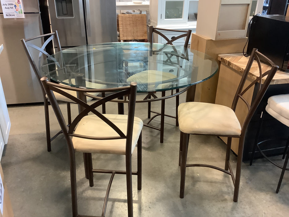 Glass Tabletop and Chair Set (Used)