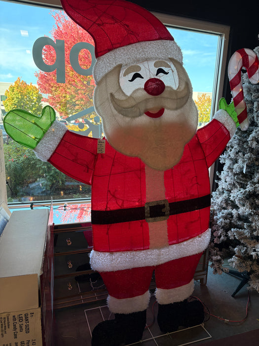 8Ft. Giant-Sized LED Santa with Candy Cane (NEW)