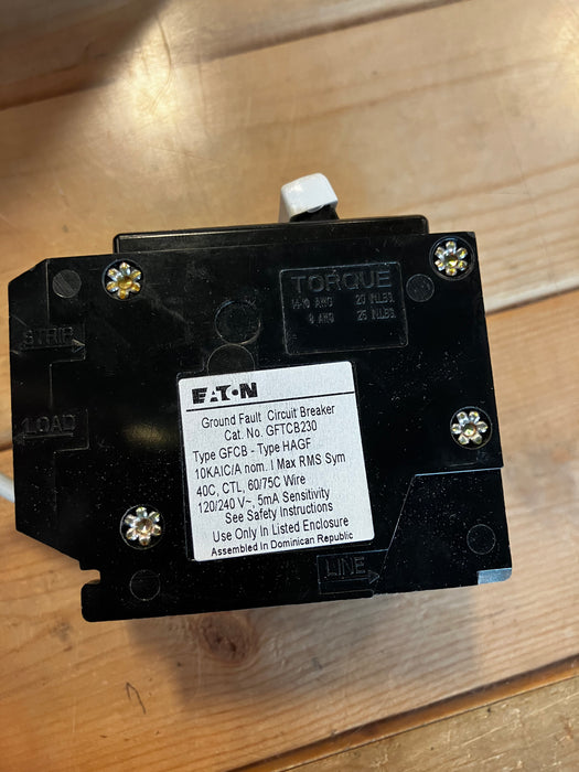 Eaton 30 Amp BR Type 2-Pole GFCI Breaker with Self-Test