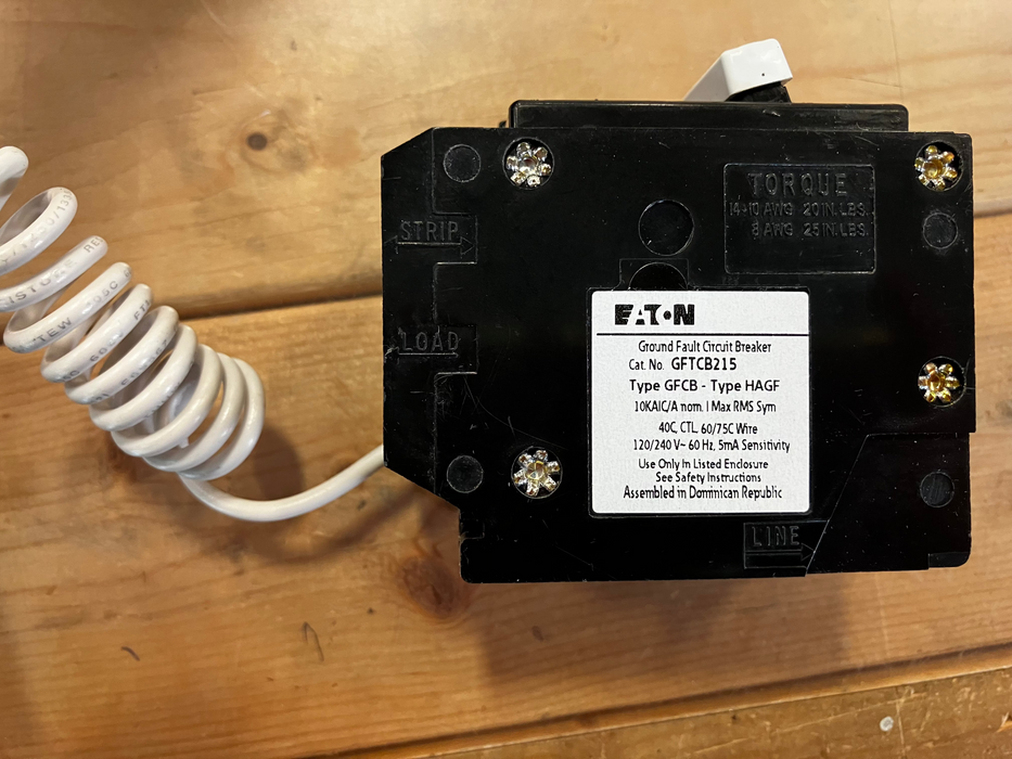 Eaton 15 Amp BR Type 2-Pole GFCI Breaker with Self-Test