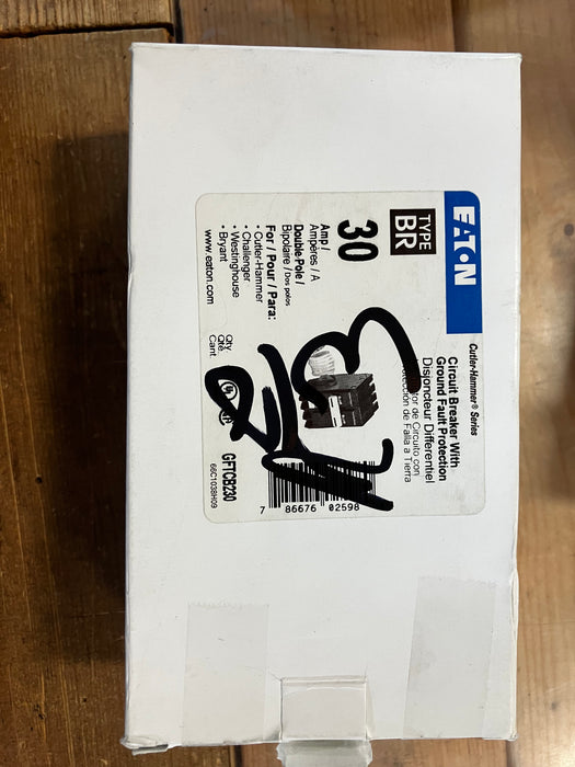 Eaton 30 Amp BR Type 2-Pole GFCI Breaker with Self-Test