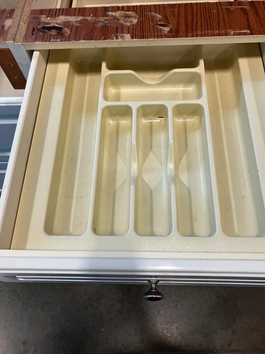 White Kitchen Beveled Cabinets