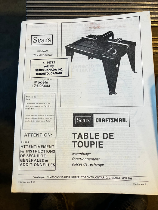 Craftsman Router Table & Sears Router (USED)
