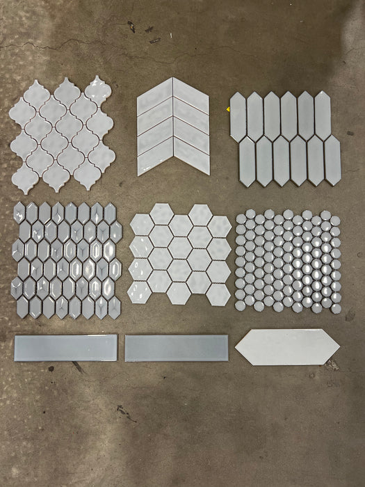 Penny Round Ash Picket Mosaic Tile (New)