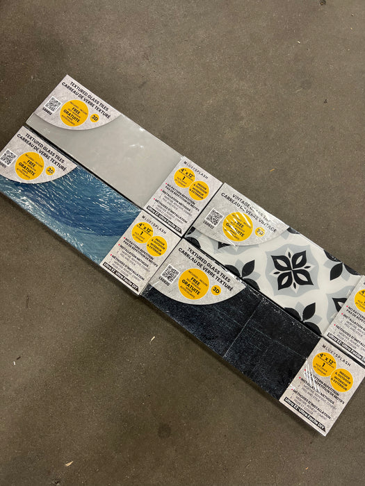 LuxySplash Peel & Stick Vintage Glass Subway Wall Tile 4" x 12" (3 Pieces, 1 Sq. Ft./Pack)