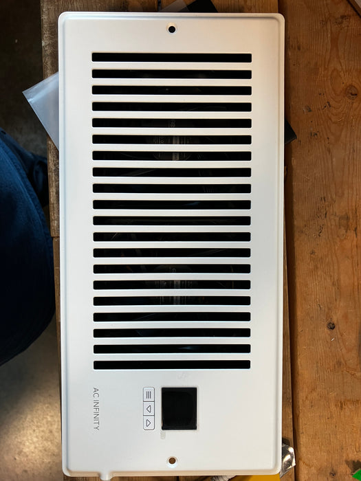 AC INFINITY AIRTAP AC-RBF42-W 120 CFM 4" x 12" Quiet Register Booster Fan w/ Thermostat, Heating Cooling AC Vent (NEW)