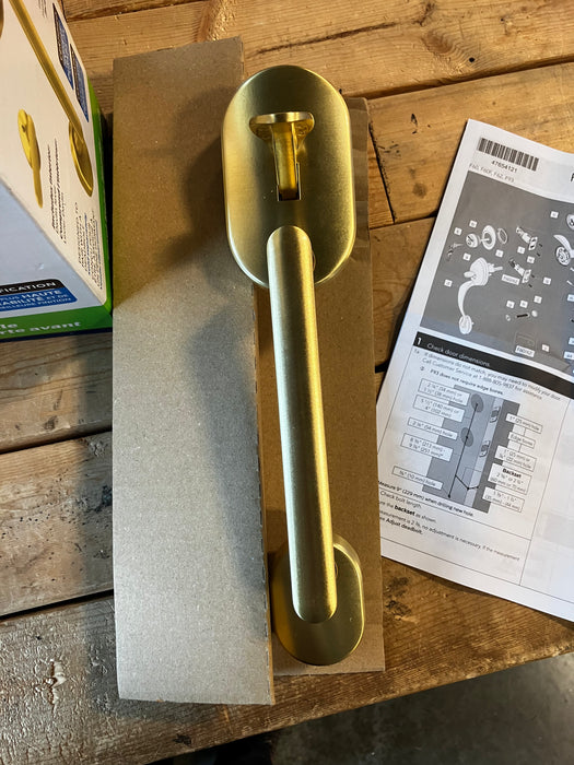 Schlage Remsen Lower Half Front Entry Exteior Door Handleset and Davlin Lever Satin Brass (NEW)